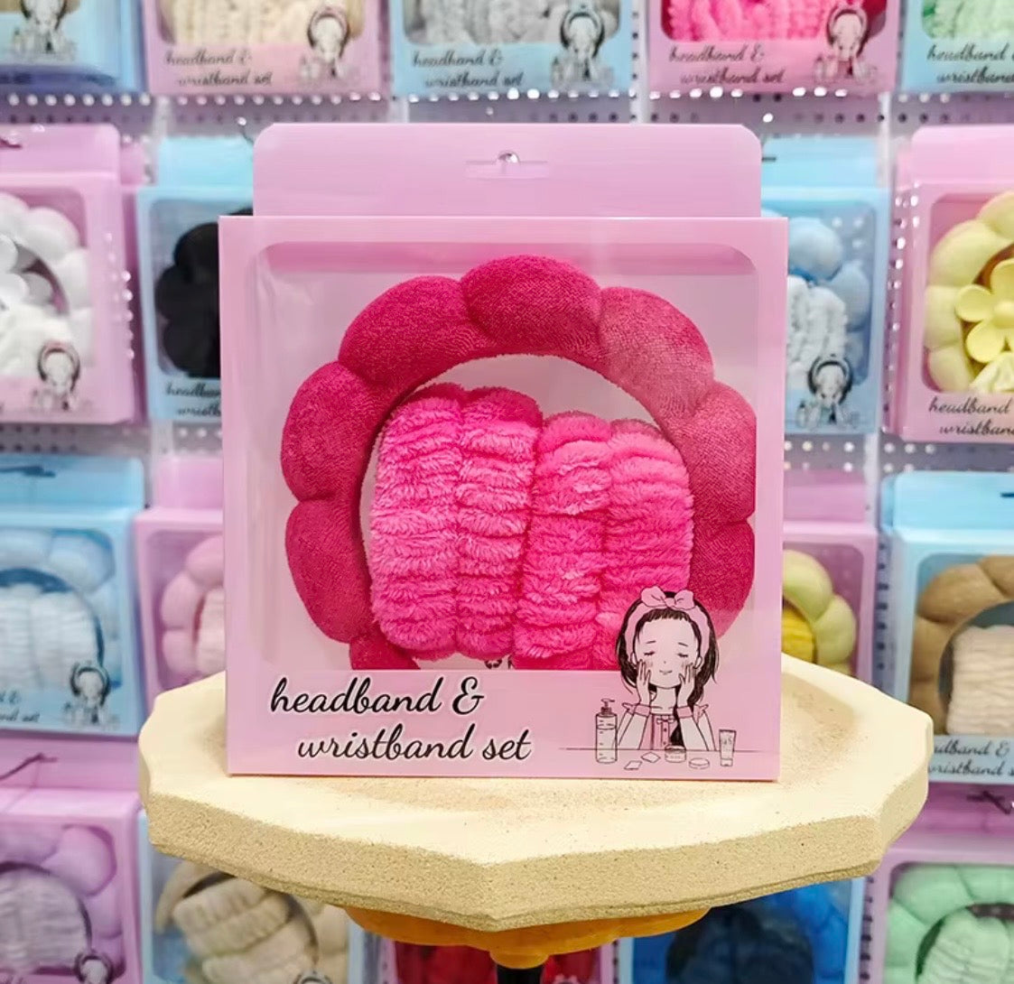 Spa Headband & Matching Wristband Set
