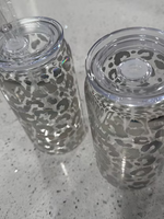 Holographic Cheetah Glass Beer Can- 16 oz
