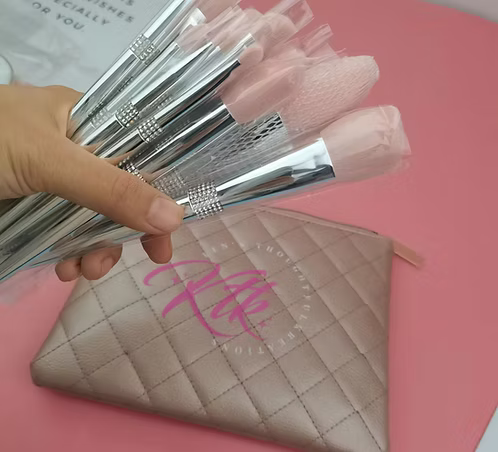 Professional Makeup Brush Set, Luxury 11 pcs Silver