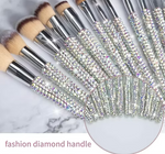 Glam Crystal Handle Makeup Brush Set (12-Piece)