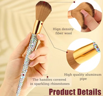 Glam Crystal Handle Makeup Brush Set (12-Piece)