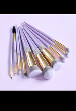 Glam Luxe 10-Piece Makeup Brush Set – Purple & Gold Edition