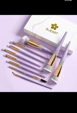 Glam Luxe 10-Piece Makeup Brush Set – Purple & Gold Edition